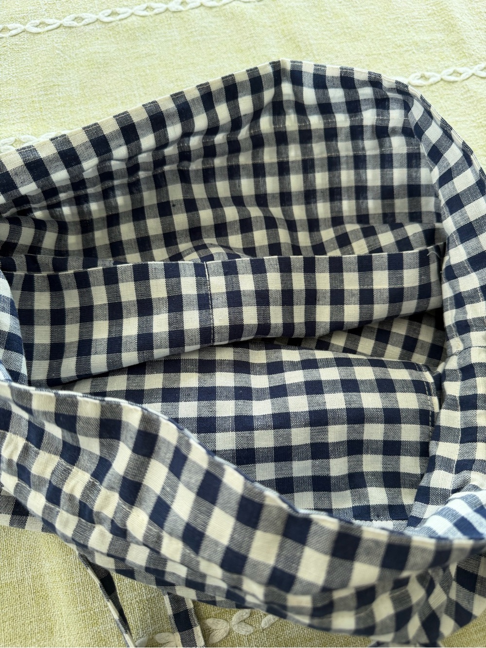 Navy and White Gingham Liner for Medium sized Boat and Tote - LL Bean - Picture 4 of 4